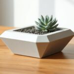 Doniczka DIY z betonu z sukulentem - minimalistyczny design w stylu skandynawskim