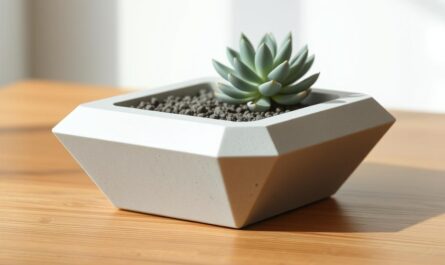 Doniczka DIY z betonu z sukulentem - minimalistyczny design w stylu skandynawskim