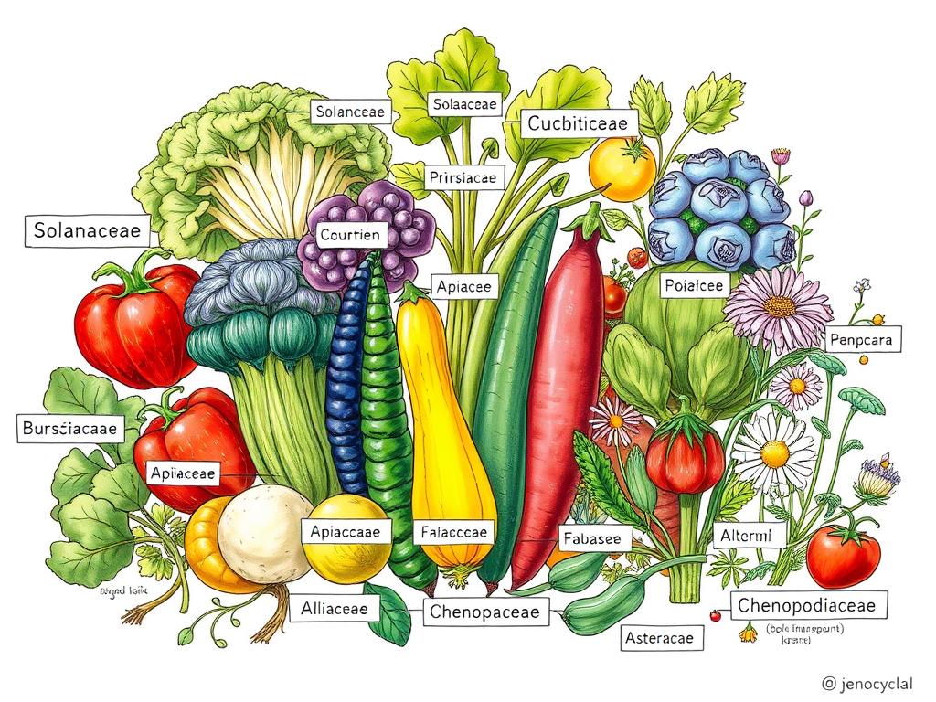 Płodozmian warzyw tabela - rodziny botaniczne warzyw w ogrodzie