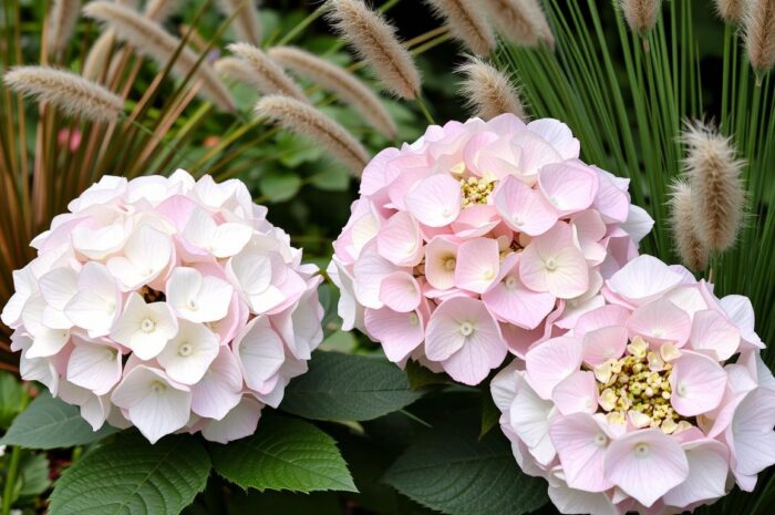 Hortensje i trawy: Aranżacje rabat, które zachwycają