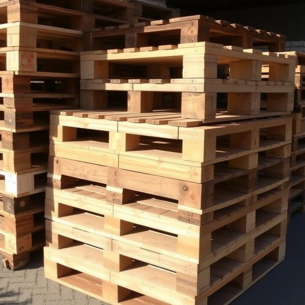 Stos palet drewnianych przygotowanych do przerobienia na meble ogrodowe DIY Stos palet drewnianych przygotowanych do przerobienia na meble ogrodowe DIY