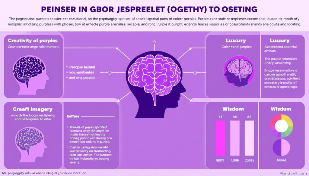 Wpływ koloru purpurowego na psychikę człowieka - infografika