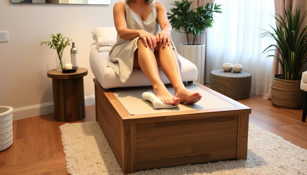 Gotowy podest do pedicure w domowym SPA