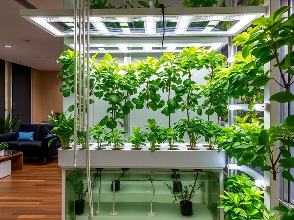 Hydroponiczny ogród wertykalny z systemem nawadniania