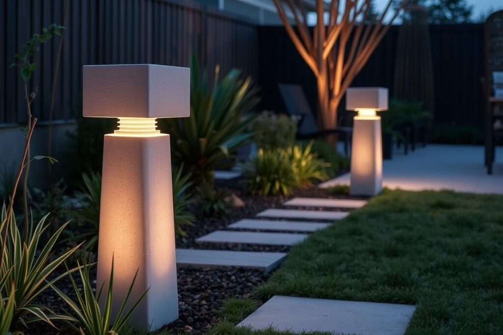 Lampy ogrodowe DIY wykonane z betonu Lampy ogrodowe DIY wykonane z betonu