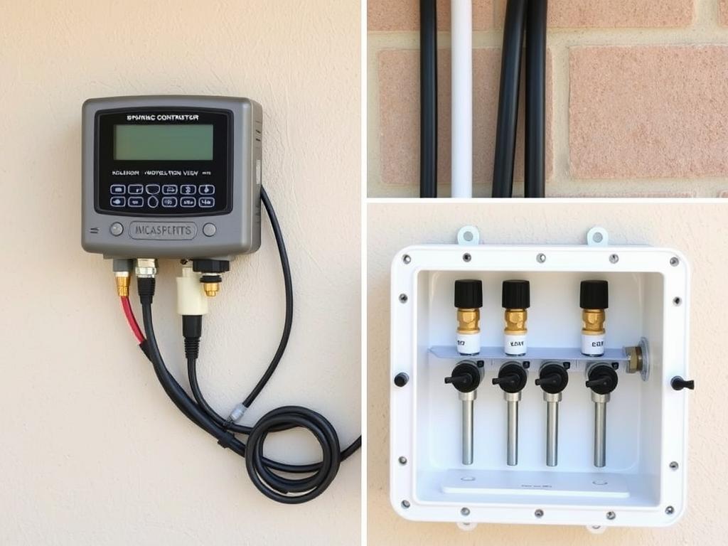 Sterownik nawadniania i elektrozawory w studzience zaworowej Sterownik nawadniania i elektrozawory w studzience zaworowej